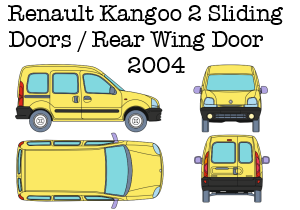 Renault Kangoo 2 Sliding Doors Rear Wing Door 1997-2003