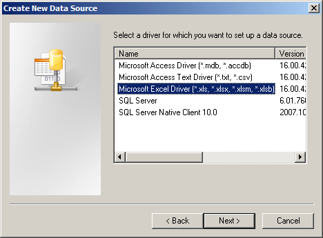 Microsoft Excel Driver